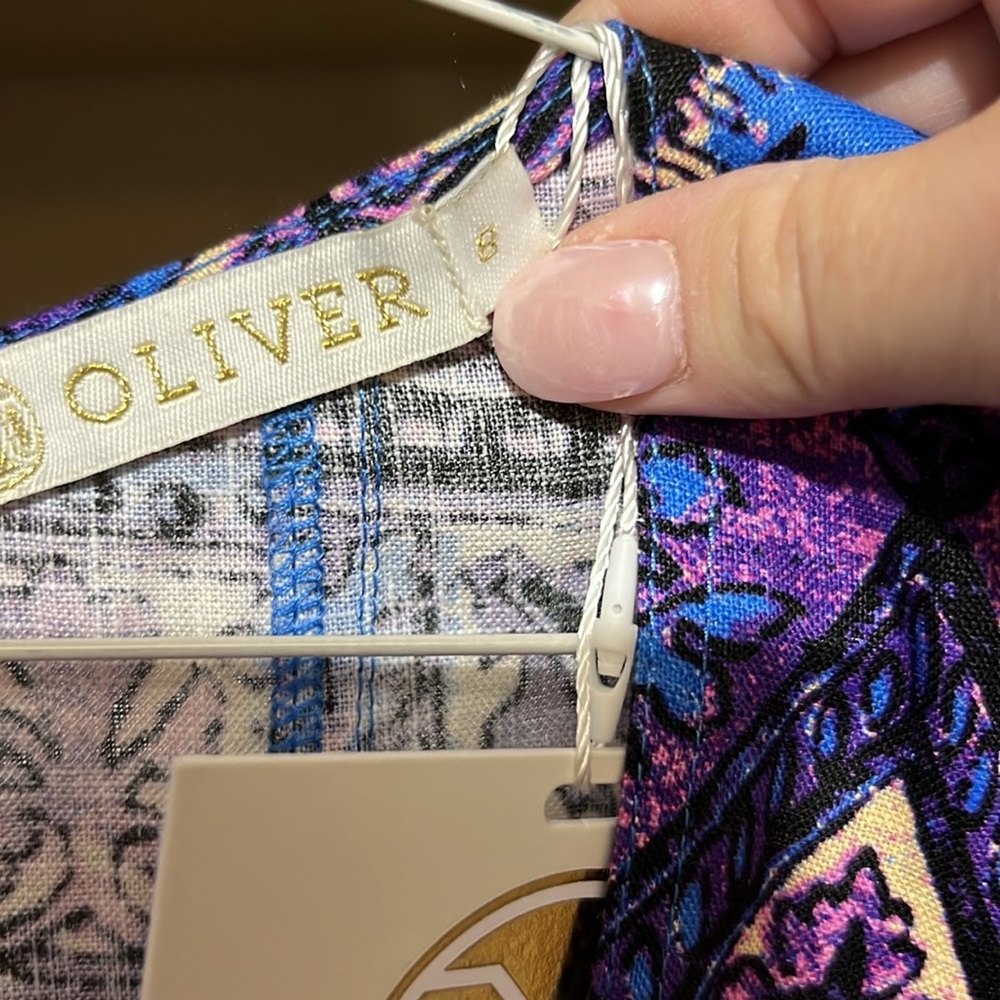 Purple Patterned Women's Dress by Marie Oliver - temma dress - Picture 3 of 4